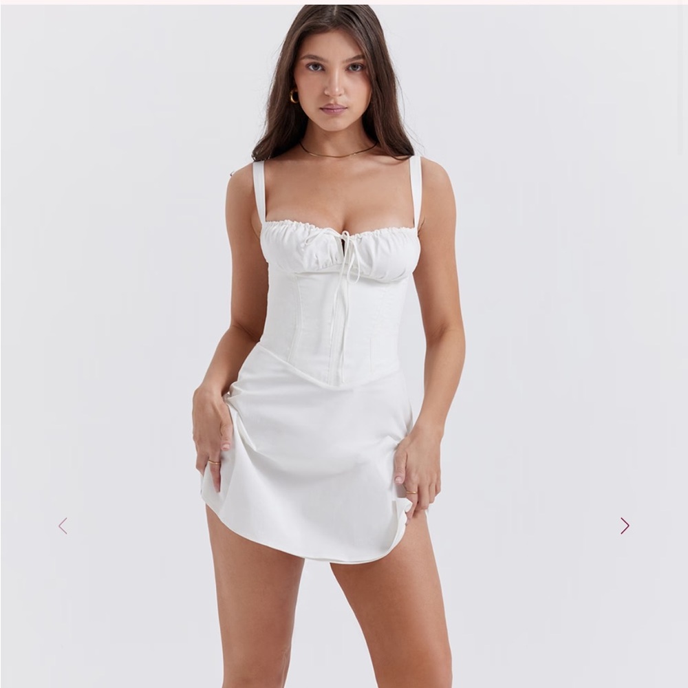 House of CB White Strapless Mini Dress